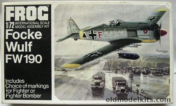 Frog 1/72 Focke-Wulf FW-190 - SG1 Crimea Russia 1953 or JG2 Cherbourg France 1942 (4 kills) - Black Series, F211 plastic model kit